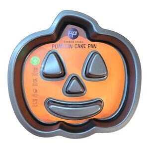 NEW Core Kitchen Carbon Steel Non-Stick Pumpkin Jack-O-Lantern Fluted Cake Pan
